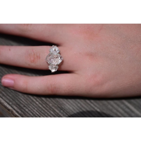 Unique Engagement Ring, Diamond Ring, raw stone ring, Anniversary Ring, … - Picture 3 of 5